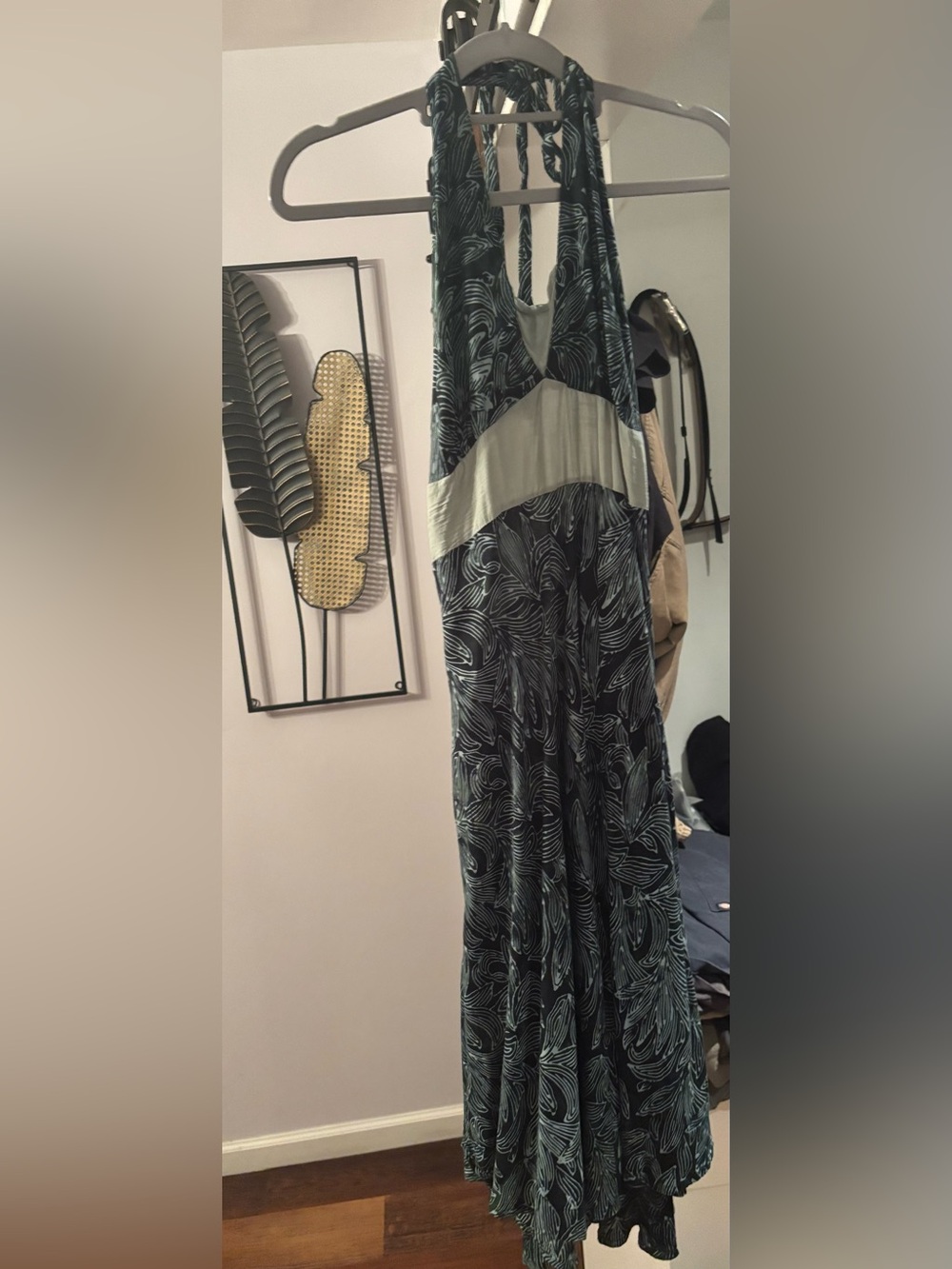 Back to Bali boutique brand halter soft breathable Dress in blue and Sage